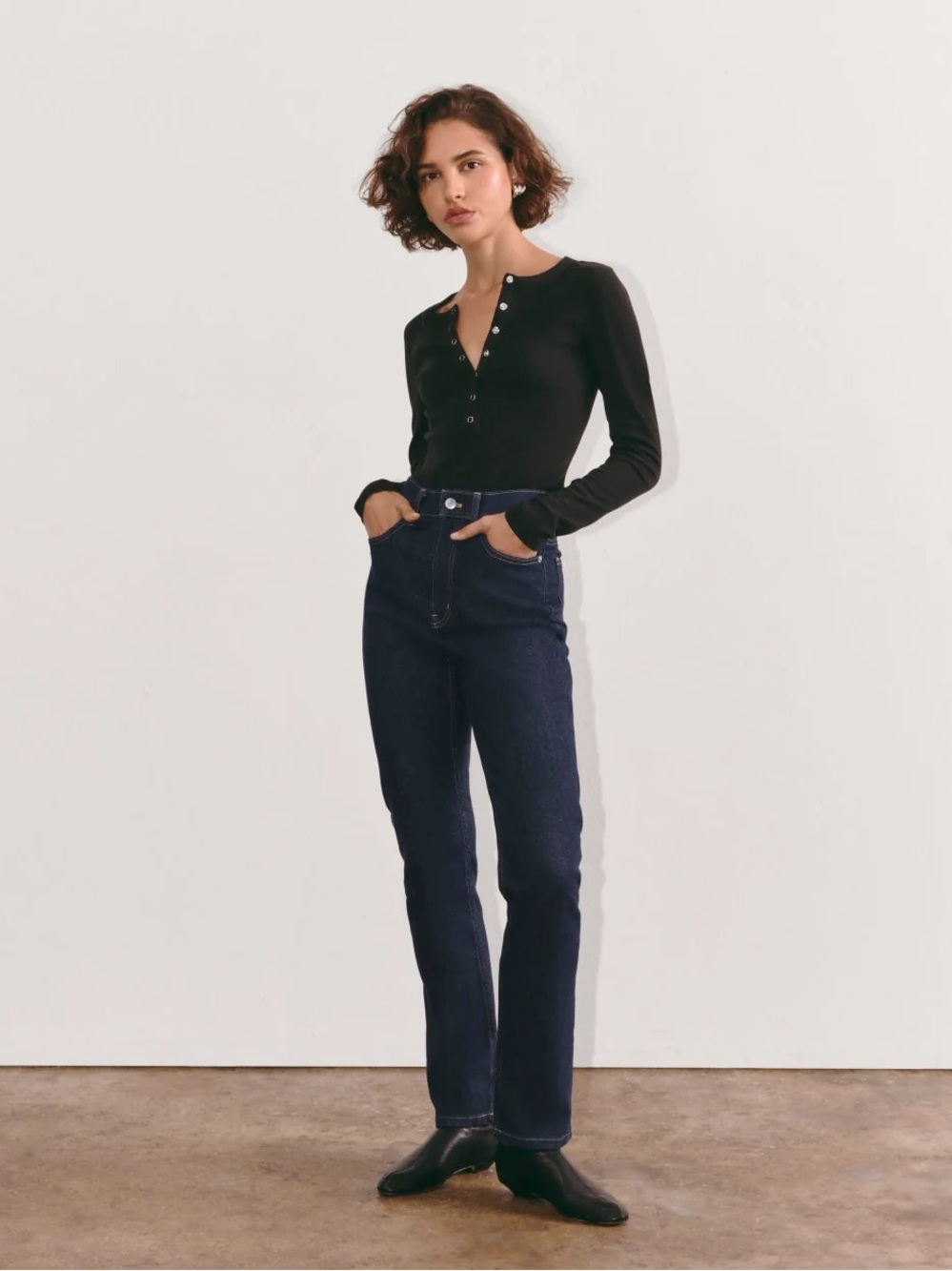 Everlane Way High Slim Jeans - Dark Wash Blue